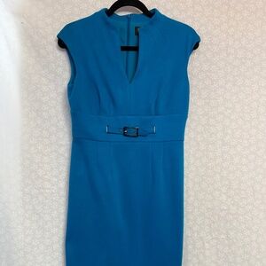 Adrianna Papell Turquoise Blue Knit Dress Size 8 P